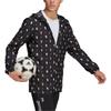 adidas SS22 Monocolore Logo Stampa Integrale Giacca con Cappuccio Manica Lunga Uomo Capispalla Nero HB6013