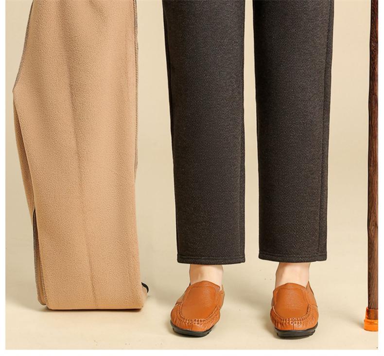 Pantaloni in Lana Foderati in Pile da Donna per Anziani - Larghi, Dritti, Stile Autunno/Inverno