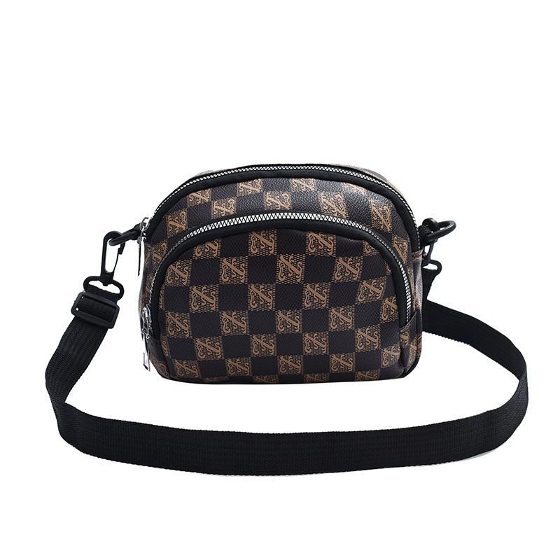 

Women s bag niche texture shoulder bag soft leather large capacity fashion commuter bag texture shell messenger bag коричневий