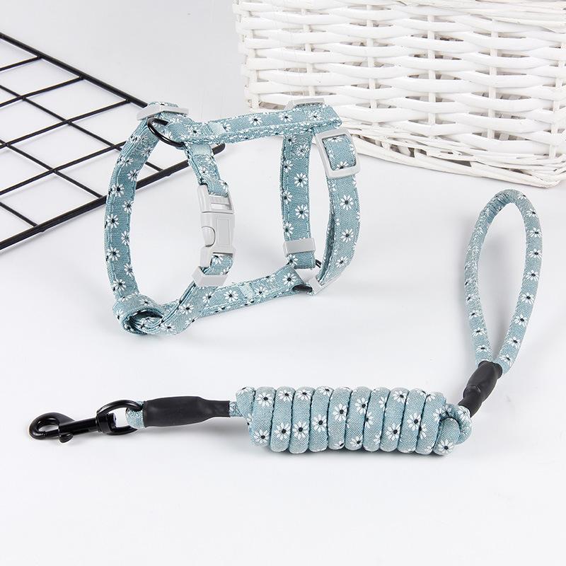 

Cat Dog Collar Harness Leash Adjustable Pet Traction Cat Kitten Halter Collar Cats Products Pet Harness Belt Cat Supplies S 1KG-3KG зелёный