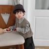 Conjunto de camisa y pantalones a cuadros para bebé niño estilo coreano nuevo 2025 con chaleco de punto