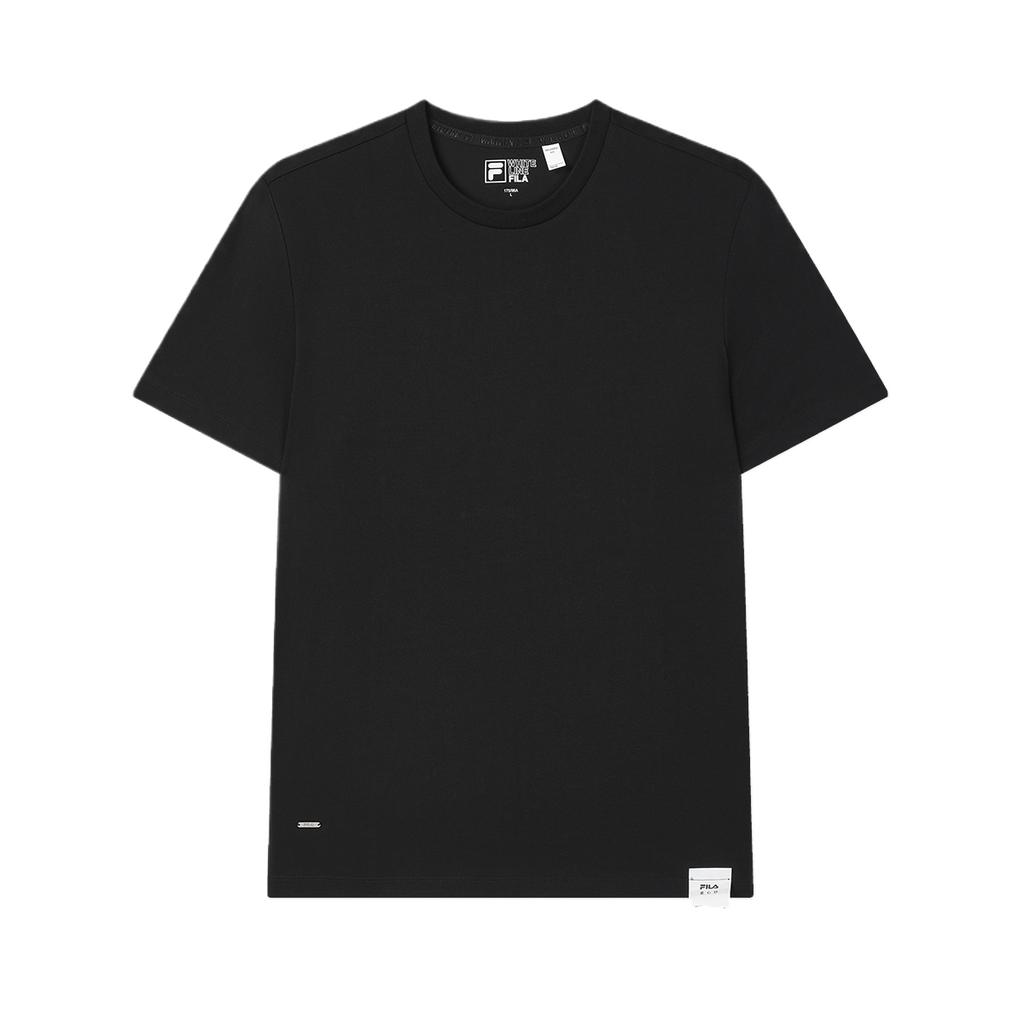 FILA White Series Comfortable Classic Versatile Short Sleeve T-Shirt Men Tops Black F11M523104A-BK
