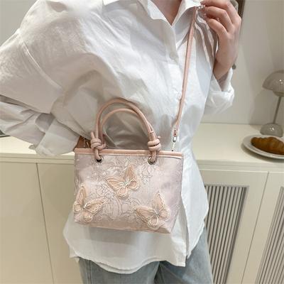 2025 New Hand Carry New Chinese Embroidered Bag Women's Spring and Summer Sen Meng National Style Embroidery Fashion Bucket Bag Messenger Bag