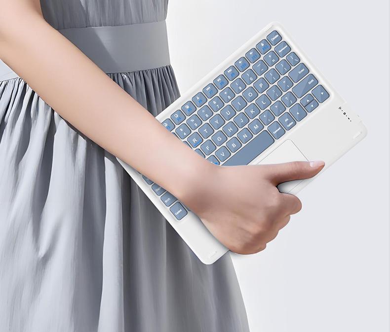 BOW Hangshi X19C Silent Touch Bluetooth Keyboard for Apple & Huawei Tablets - Ideal for Office and Girls' Use