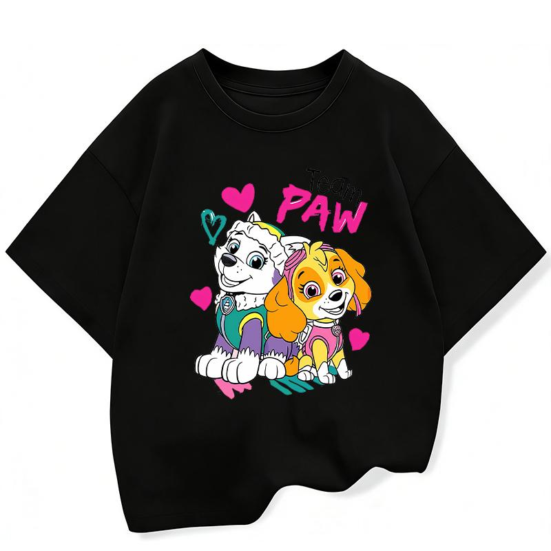 Summer Cartoon cute Skye Print T-Shirt for girls Casual Round Neck Short Sleeve Design Perfect for Toddlers Everyday Wear Holidays