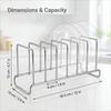 IMEEA Dish Stand, Draining Rack, Stainless Steel, W30.5 x D10 x H12cm, Dish Rack with 6 Compartments, Storage, Dish Drying, Space-Saving, Silver