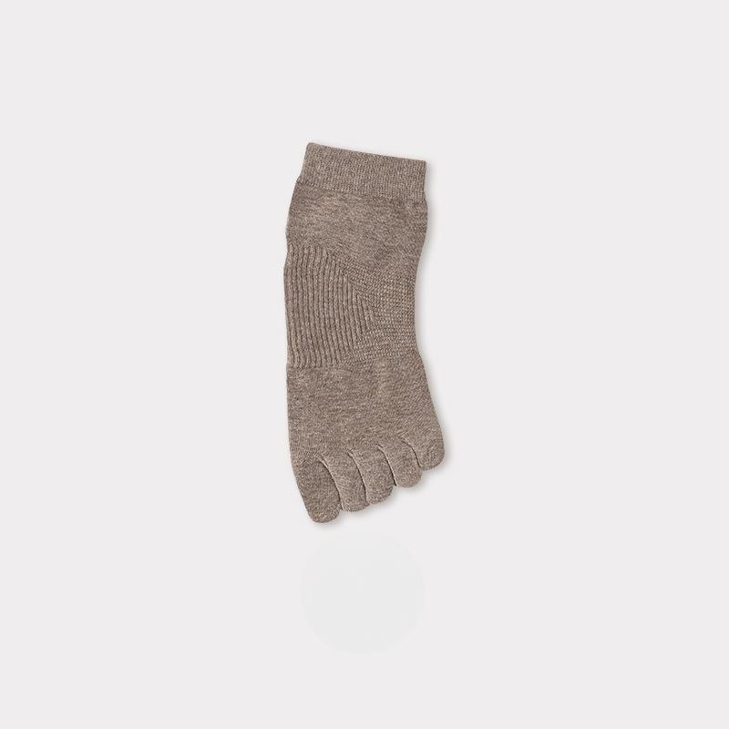 Men's Spring and Summer Sweat Absorption Deodorization Antibacterial Solid Color Boneless Short Tube Five Finger Socks