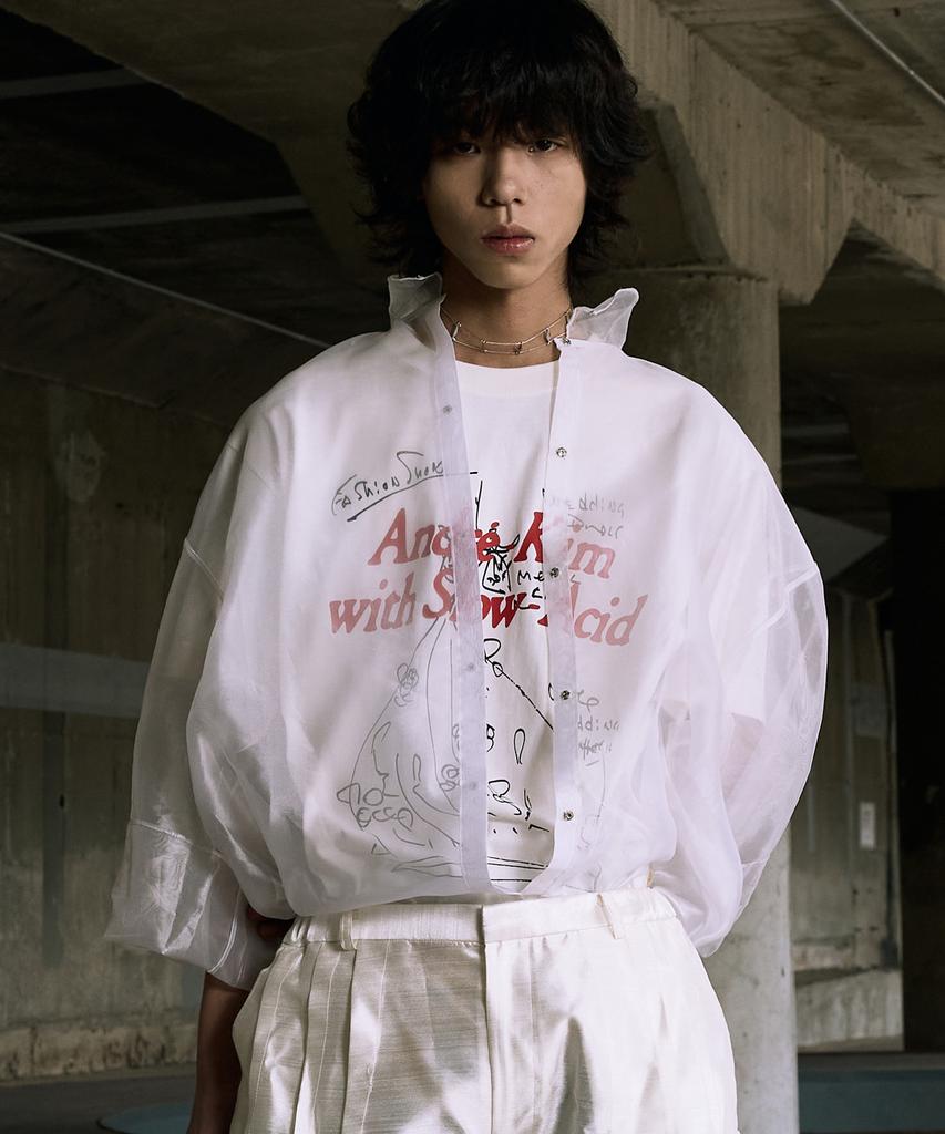 SLOWACID Andre Kim X Slow Acid Rough Sketch Short Sleeve T-Shirt [Cream]
