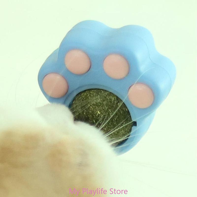 Cat Catnip Wall Ball Matatabi Catmint Toy for Indoor Kitten Lick Dental Care Molar Tools Chewing Toy Cleaning Teeth Molar Tools