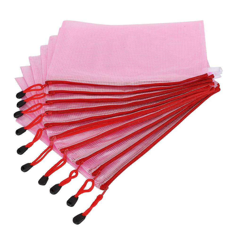 10pcs Mesh   Bag   File Folder PVC Transparent Information Pack Document