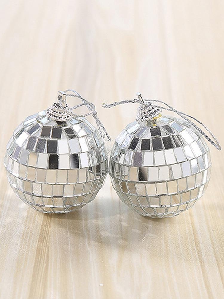 Lighting Reflection Mirror Ball Multi-Size Hanging Mirror Disco Ball Silver for Party Holiday Festivals