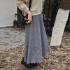 Maternity Knit Skirt Vintage Floral Hollow High Waist A-line Slim Fit Women