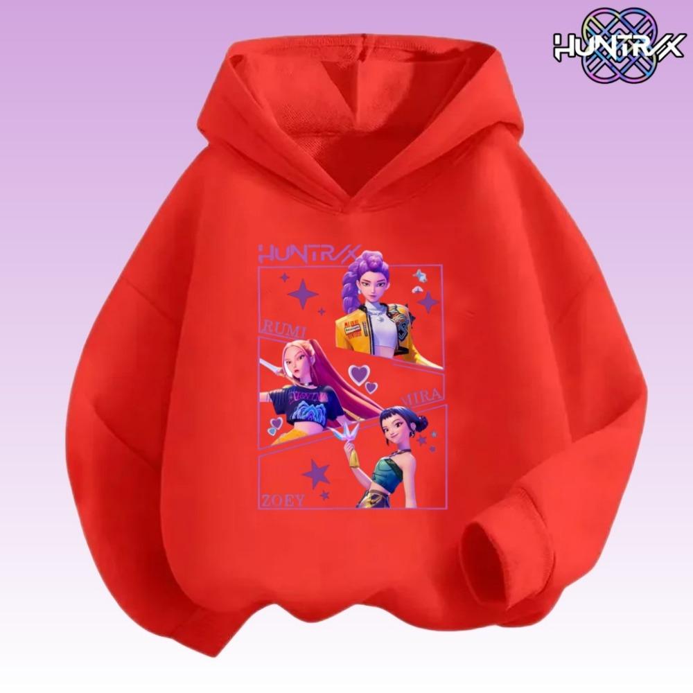 K-pop Devil Hunter Children's Hooded Coat Anime Cartoon Fashion Girl Spring and Autumn Cute Coat Children's Clothing