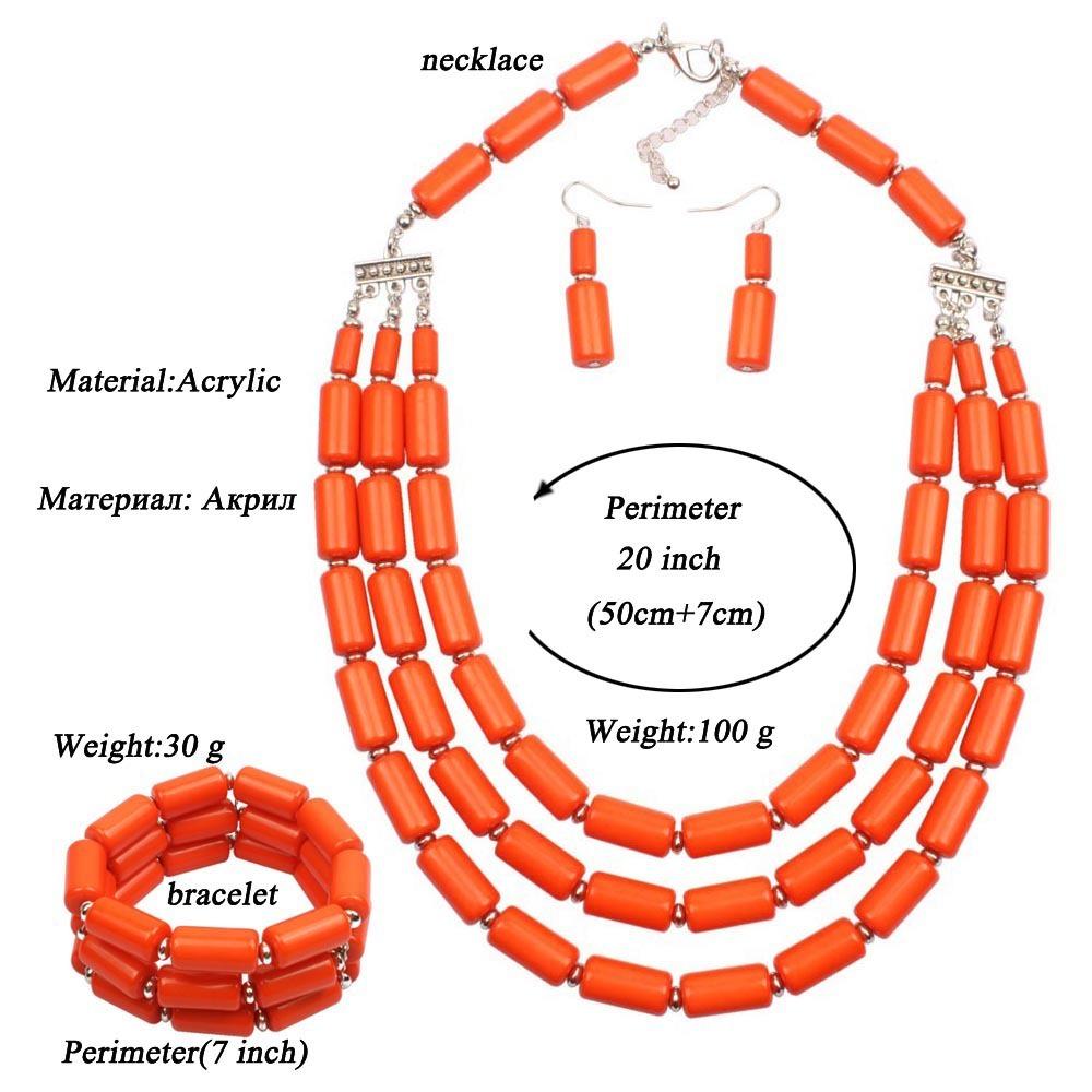 Fashion Earrings Bracelet Necklace Sets Handmade Nigerian Wedding Bracelet  Women