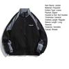Hip Hop Jacket Patchwork Windbreaker Coats for Women Men Casual Zipper Stand-up Collar Block Outerwear for Spring Autumn Outdoor Sports Party