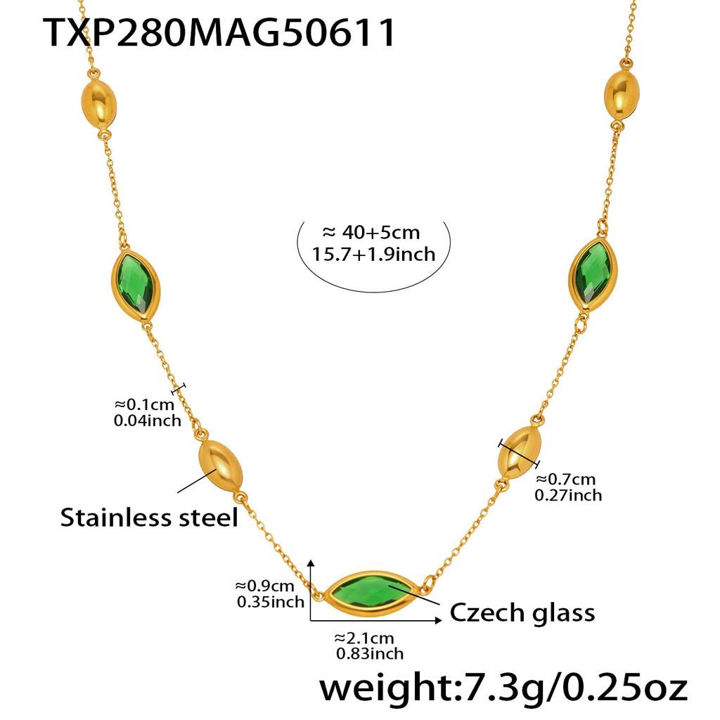 6 barev fazetované české skleněné náhrdelníky náramky visací náušnice na řetízku z nerezové oceli náramek náušnice pro ženy