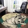 1PC Moonlit Whiskers Office Round Area Rug,  Mat Suitable ForOffice, Under Office Chairs Bedroom Living Room Home Decor, Room Deco