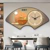 Perpetual Calendar Electronic Clock Wall Clock Living Room Fan Dining Room Decorative Painting Calendar Clock Hanging Picture