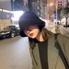 Fisherman Hat Women's Thin Black Sun Hat K-styleeasiest for Matchjapanese Style Bucket Hat Trendy Face-covering Sun Basin Hat