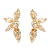 Retro Personalized Alloy Large Flower Earrings for Women Ladies Exaggerated Unique Texture Petal Drop Earrings Jewelry Wholesale