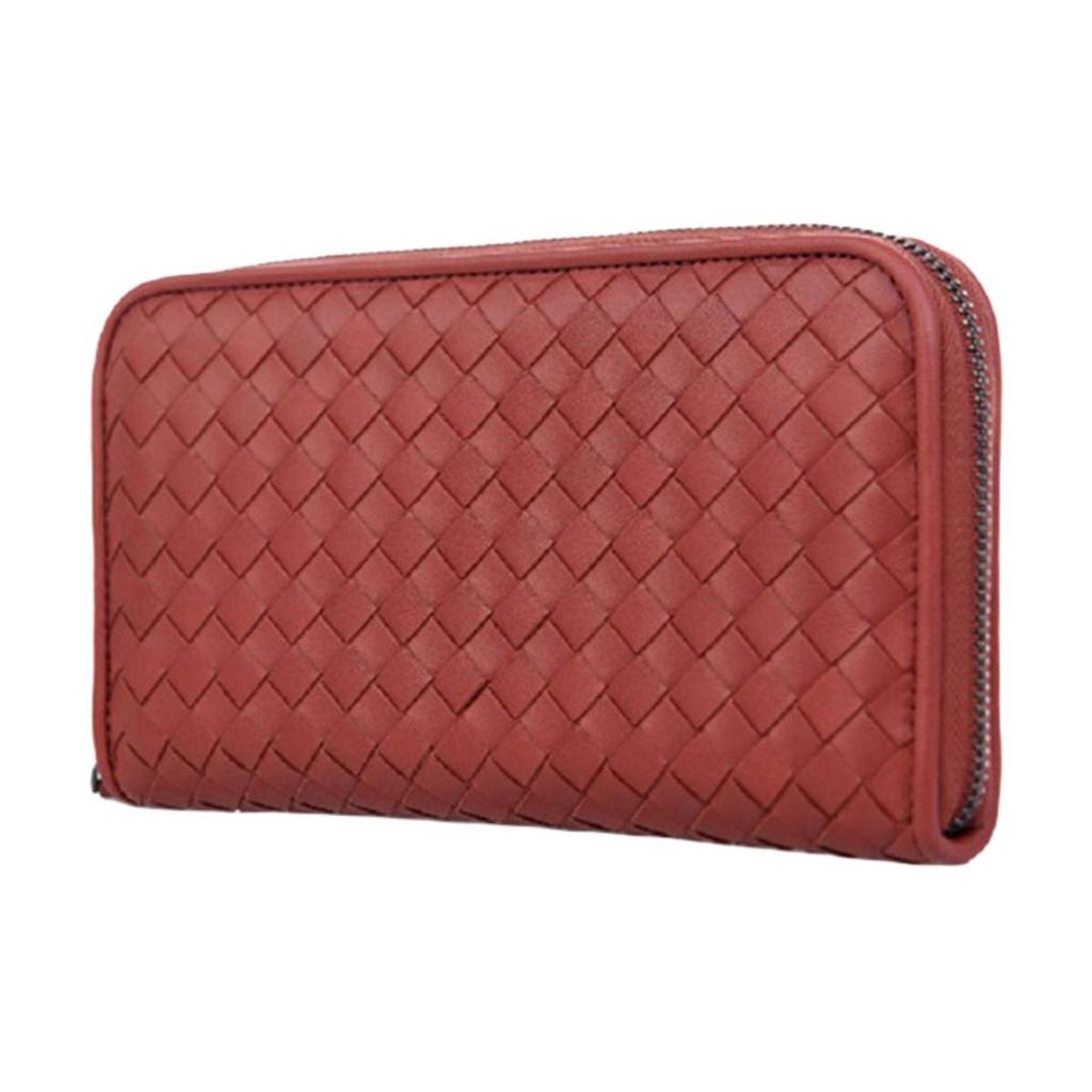 Bottega Veneta Handwoven Lambskin Wallet Men wallet Brick-Red 114076-V001N-6329