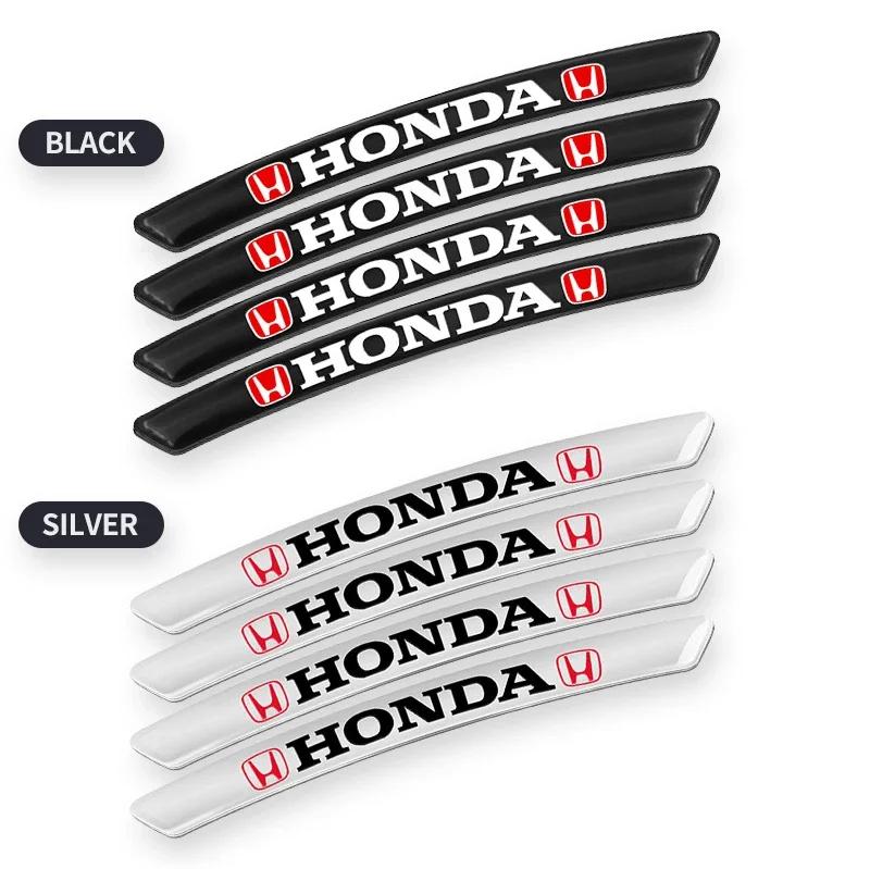 4pcs Car Wheel Hub Sticker Tire Rim Strips Car-Styling Sticker Accessories For Honda Civic Fit Jazz Accord CRV HRV City Odyssey OW6