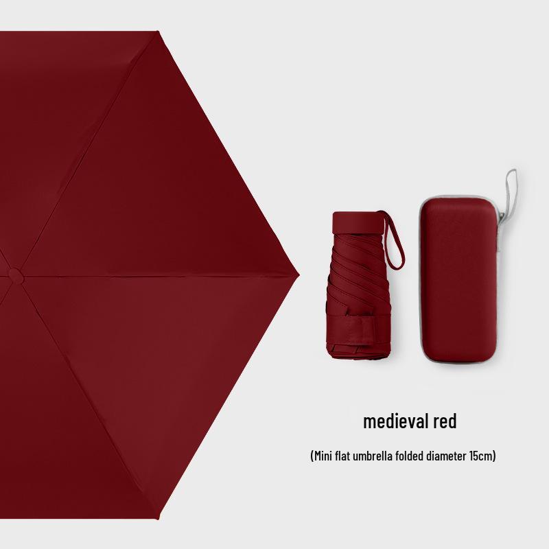 Customizable Six-Fold Vinyl Sunshade UV Protection Umbrella: Versatile Rain/ Shine Folding Gift