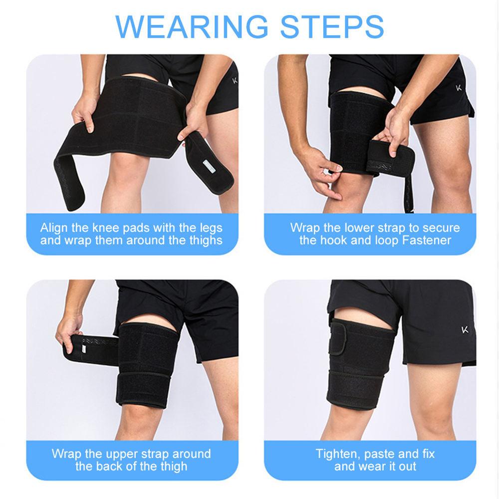 1Pcs Adjustable Leg Supports Legwarmers Women Men Fitness Running Elastic Compression Thigh Protector Upper Leg Sleeve Supports
