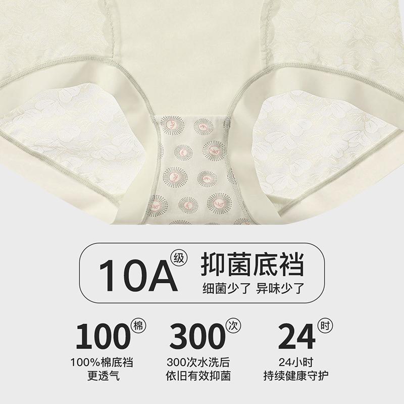 Fenteng Women's 3-Pack Lace Lightweight Breathable Mid High Waist Underwear
