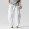Wide Leg Pants Men's Summer Light Thin Solid Straight Casual Trousers Elastic Waist Harun Pant Loose Oversize Streetwear