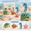 3D Beaded Ocean Creatures DIY Kit 4-Piece Set Includes Turtle Clownfish Seahorse Starfish Bead Crafting Activity for Creative Building