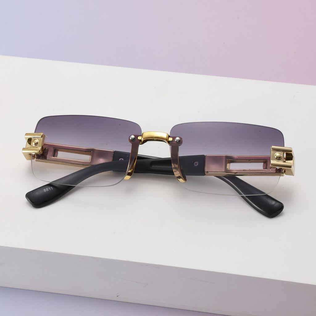 Frameless Trimmed Square Adult Sunglasses Sunglasses Women'S Fashion Commuter Sunglasses