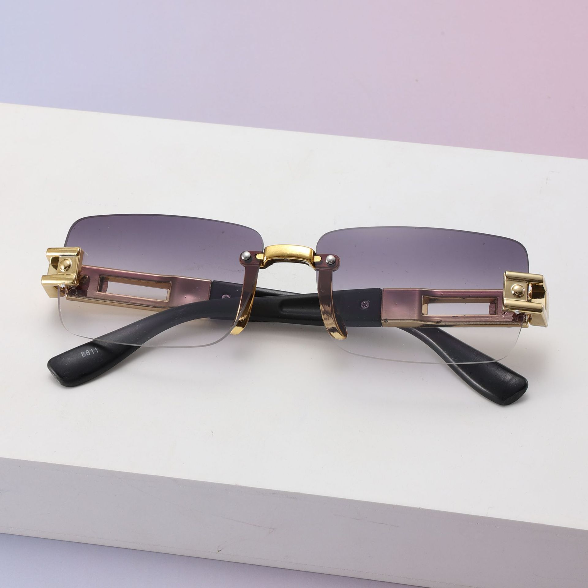 Frameless Trimmed Square Adult Sunglasses Sunglasses Women S Fashion Commuter Sunglasses