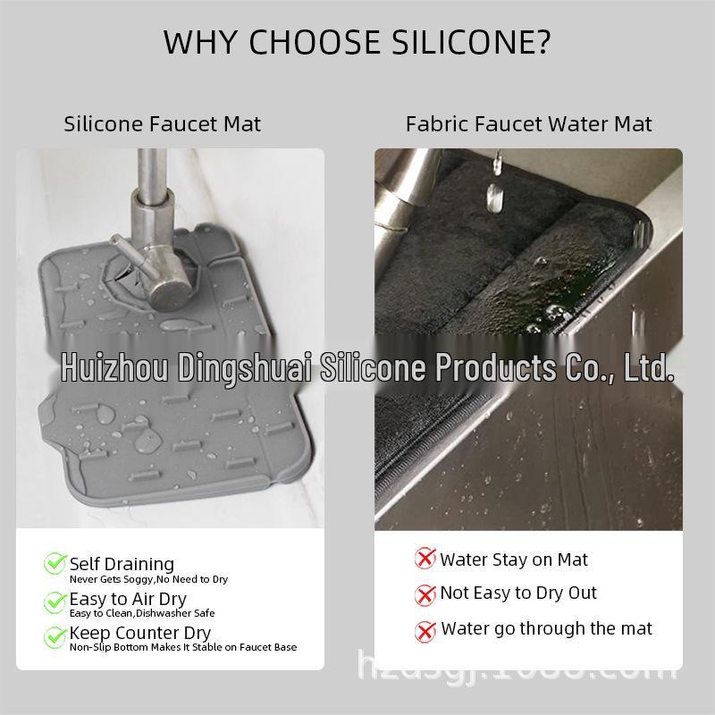 Dual-Sided Silicone Sink Mat: Splash-Proof, Quick-Dry, Kitchen & Bathroom Faucet Baffle.