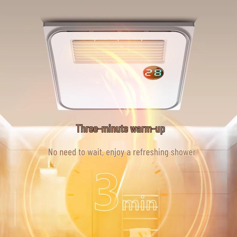 Exquisite Good Wife Warm Air Bath Heater with Light, Exhaust, and Ventilation - Integrated Ceiling Gypsum Board Compatible.