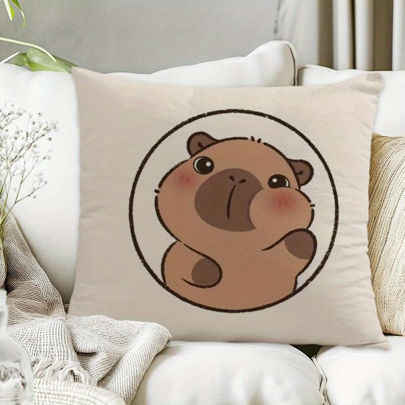 

Cute capybara pattern throw pillowcase suitable for sofa bedroom and office dcor pillow insert not included 40cmx40cm