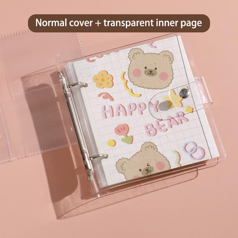 3 Inch Polaroid Photo Album Cute Bear Transparent Jewelry Small Card Collection Storage Book Mini Loose Leaf