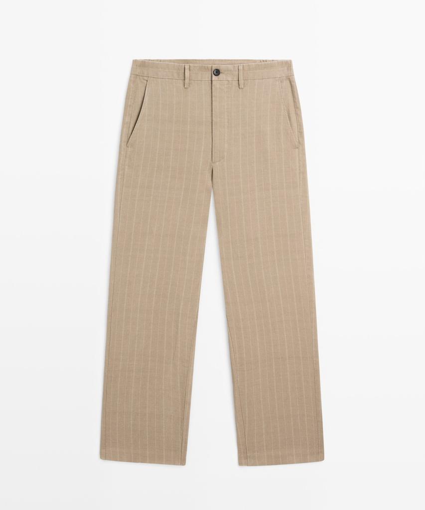 Masimodutti 100% Linen Striped Pants
