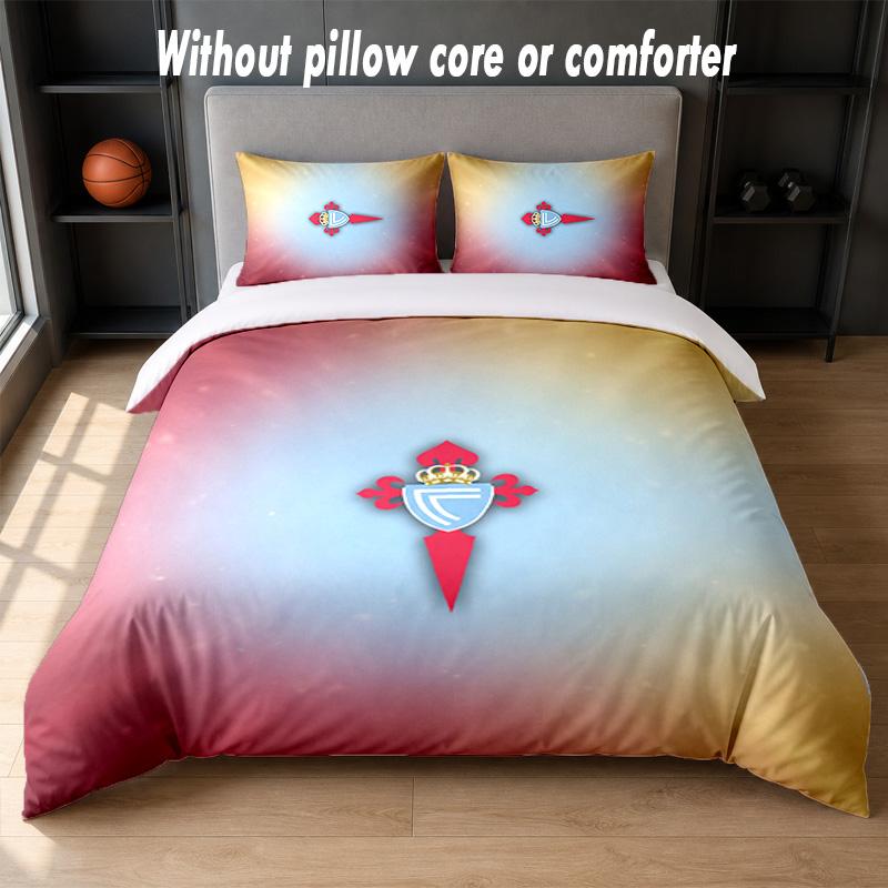 Celta Vigo FC Design Bed Bedding Set 1 Duvet Cover + 2 Pillowcases Soft Breathable Household Bed Linens