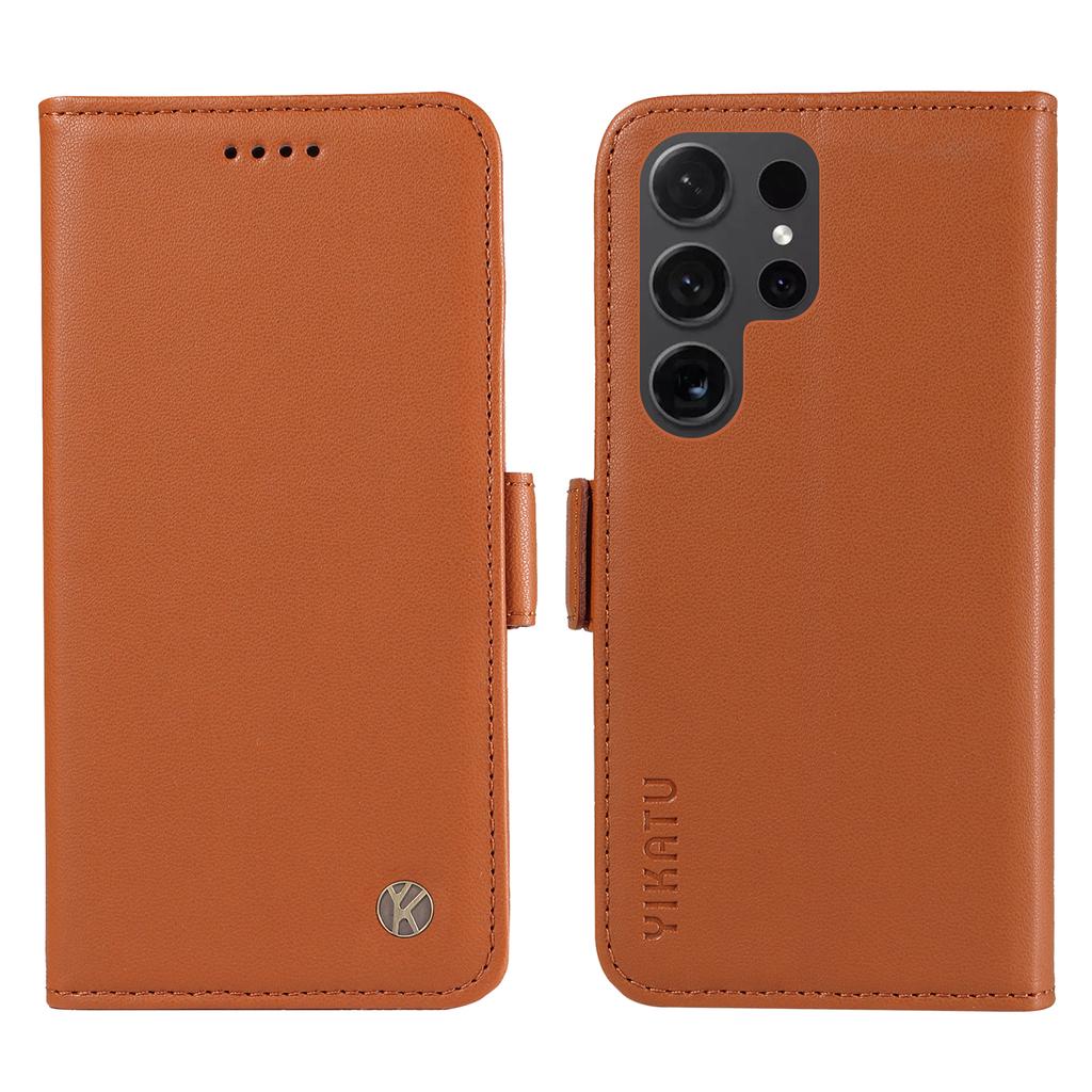 For Samsung Galaxy S24 Ultra Wallet Phone Case YIKATU YK-003 Leather Stand Cover