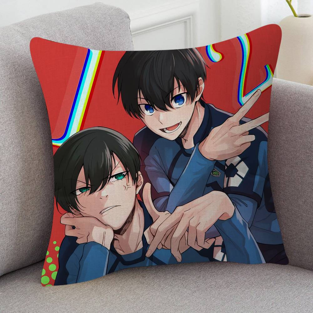 Anime Blue Lock Pillow Case Soft Double Sided Print Sofa Cushion Cover Throw Pillow Covers