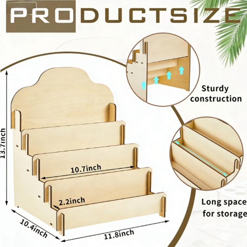 

4 Layer Card Display Rack Wood Card Display Multi-layer Removable Card Organizer Rack Greeting Box Decorative Shelve Gift Holder