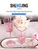 Hammered Pink Gold Rim Heart-shaped Glassware Set: Red Wine, Champagne Flute, Juice, European High-stem Glasses