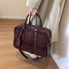 Luggage Bag, Short Trip Bag, Woolen Checkered Toast Bag, Shoulder Bag, Fitness Yoga Bag Storage.