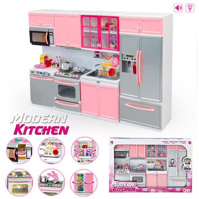 1PC Children's Play Kitchen Toy Set with Miniature Kitchen Appliances and Refrigerator Model for Girls' Pretend Play Gift Box
