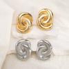 New European American Simple Spiral Stud Earrings Minority High Grade Twist Shape Earrings For Women Trendy Fashion Jewelry