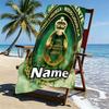 Custom Name Personalized Club Santos Laguna Print Beach Towel, for Trip Camping Beach Party Home Decor, Birthday Gift for Family & Friends