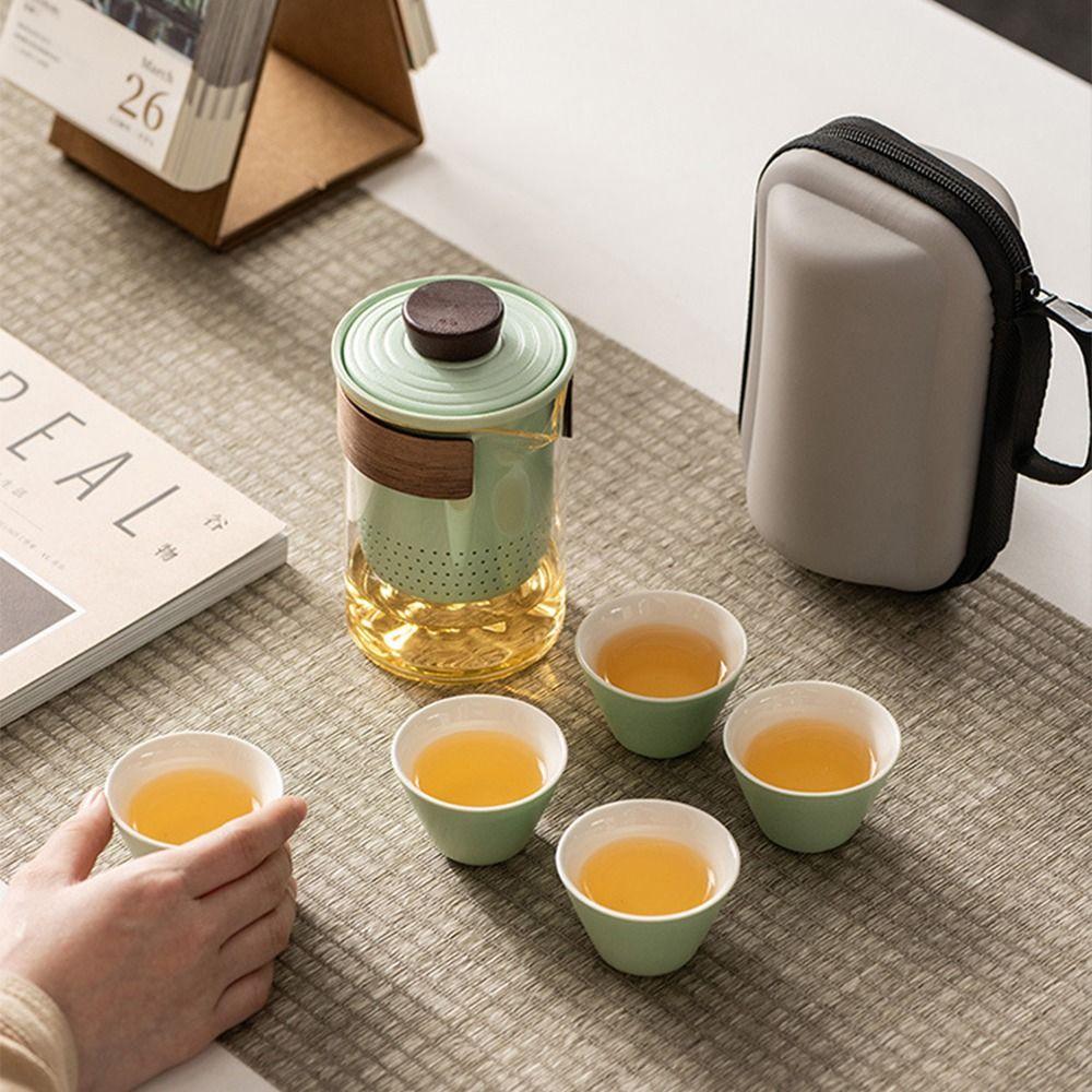 With Tea Strainer Travel Ceramic Teapots Chinese Style Mini Tea Cup Set Porcelain Tea Sets  Office