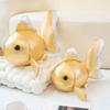 Lucky Koi Goldfish Shaped Plush Toy Soft PU Leather Cartoon Fish Doll Home Decor  Kids Birthday Gift Animal Cushion Throw Pillow