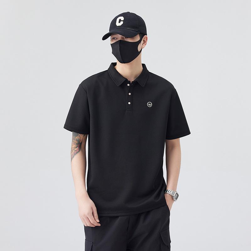 

2025 Trendy Men s Plus Size Short Sleeve Polo T-Shirt 3XL чорний